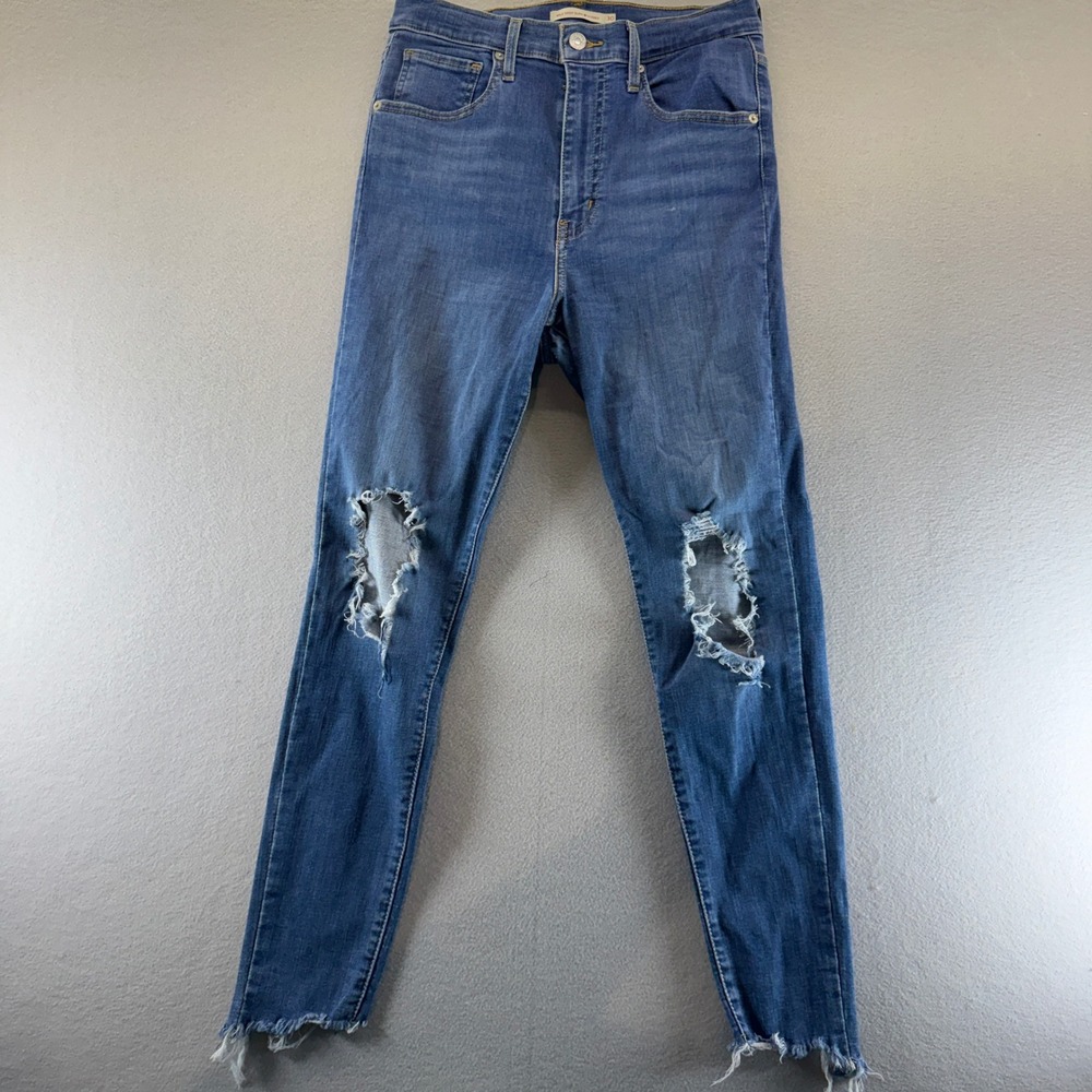 Levis Mile High Super Skinny Distressed Jeans Blue W30 L30 22791-0103